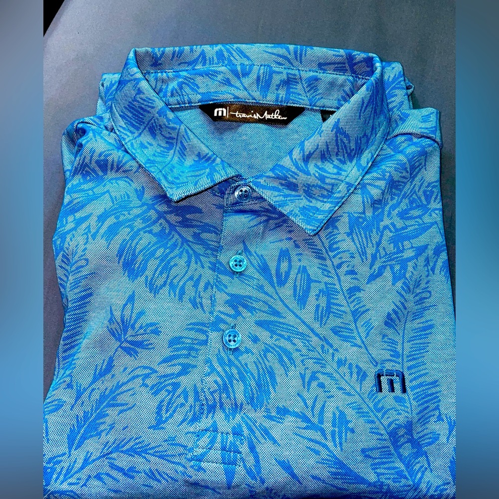 Travis Mathew Blue Floral Polo